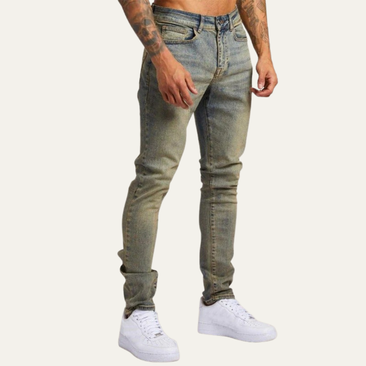 Mens Skinny Jeans Distressed Low Rise
