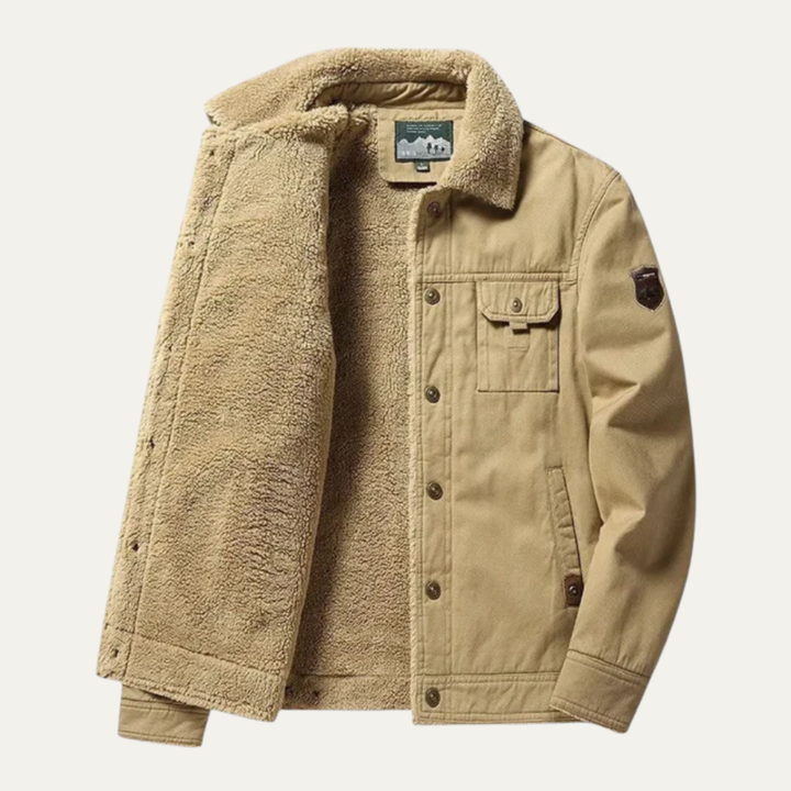 Mens Utility Jacket Sherpa Lined Relaxed Fit