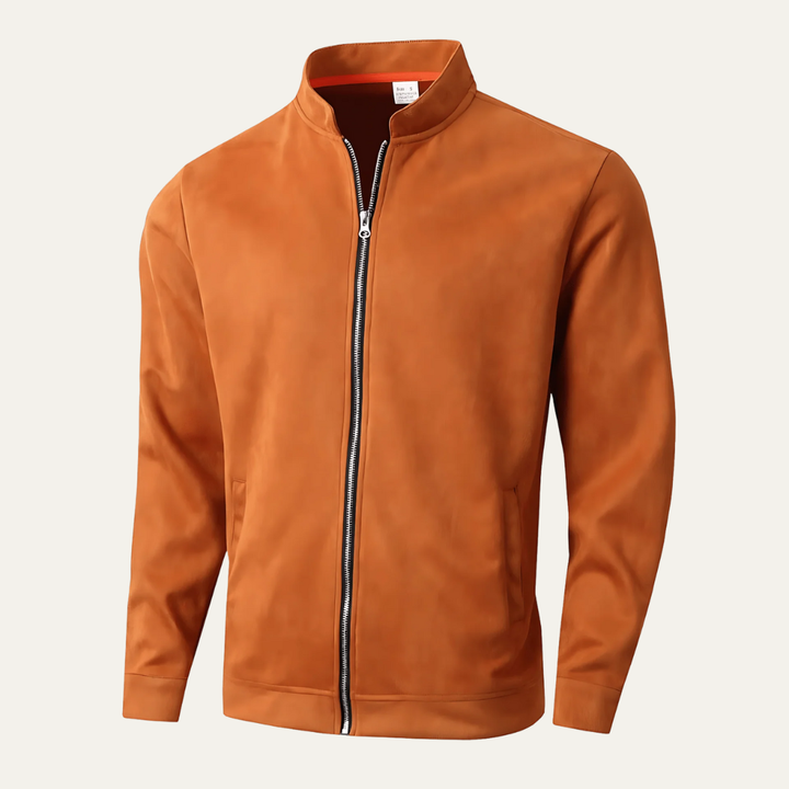 Mens Bomber Jacket Stand Collar Minimalist Style