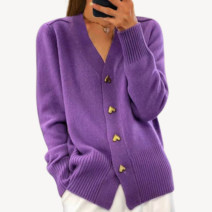 Womens Knit Cardigan with Button Closure