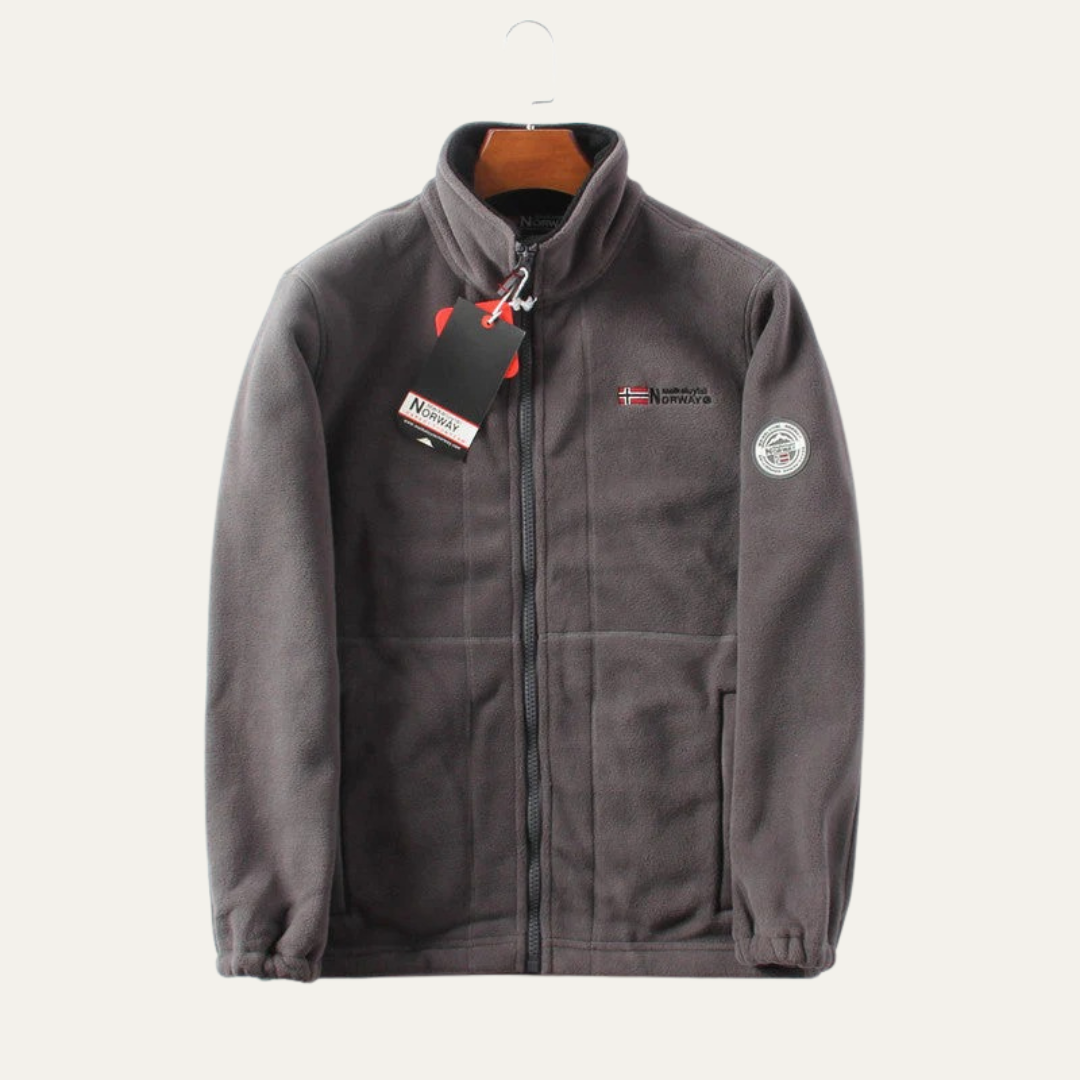 Mens Fleece Jacket Casual Zip-Up