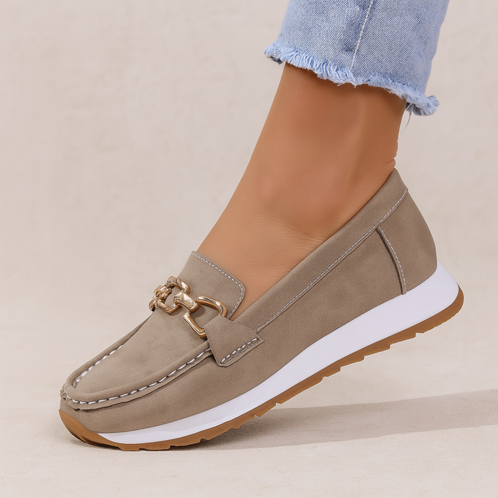 Womens Orthopedic Suede Loafers Comfortable Slip-On Style