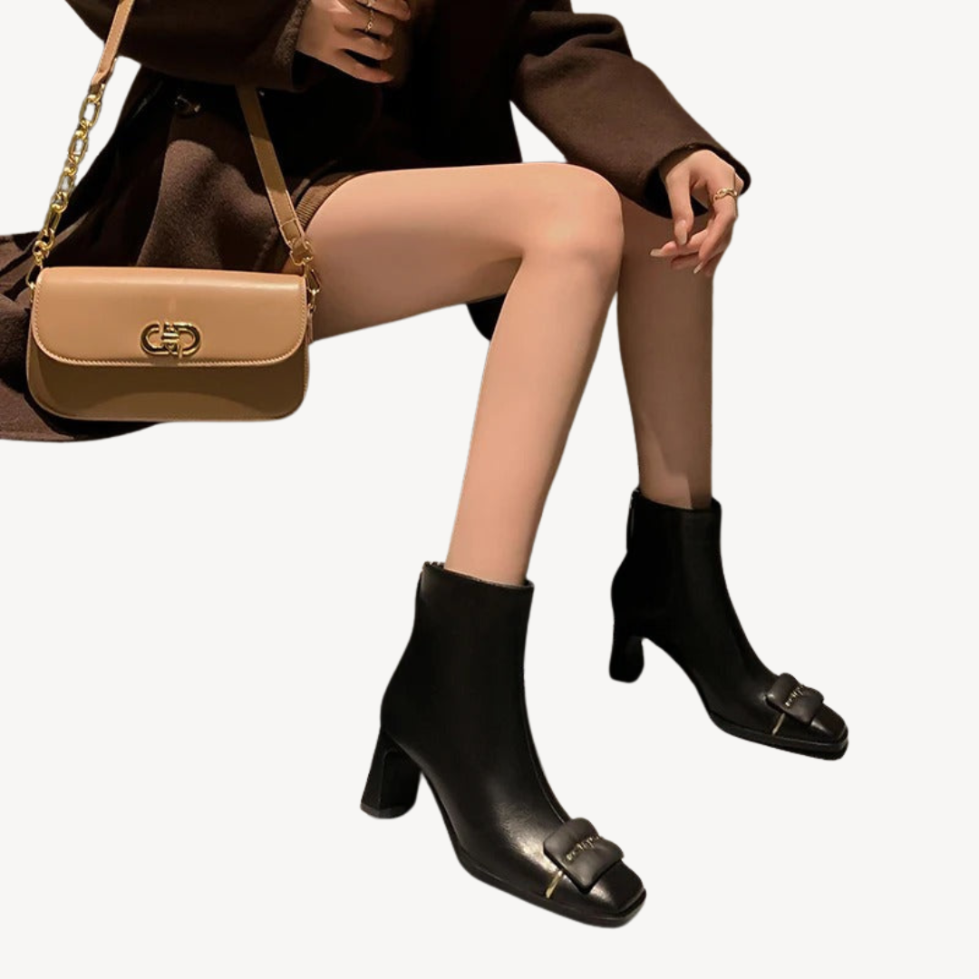 Womens Orthopedic Ankle Boots with Bow Accent
