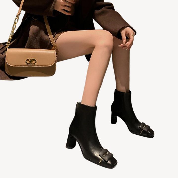 Womens Orthopedic Ankle Boots with Bow Accent