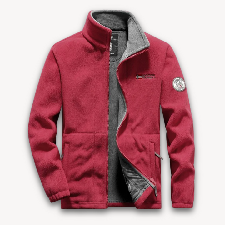 Mens Fleece Jacket Full-Zip Warm Outdoor Coat