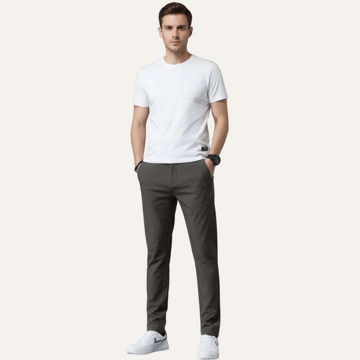 Mens Slim Fit Stretch Flat Front Pants