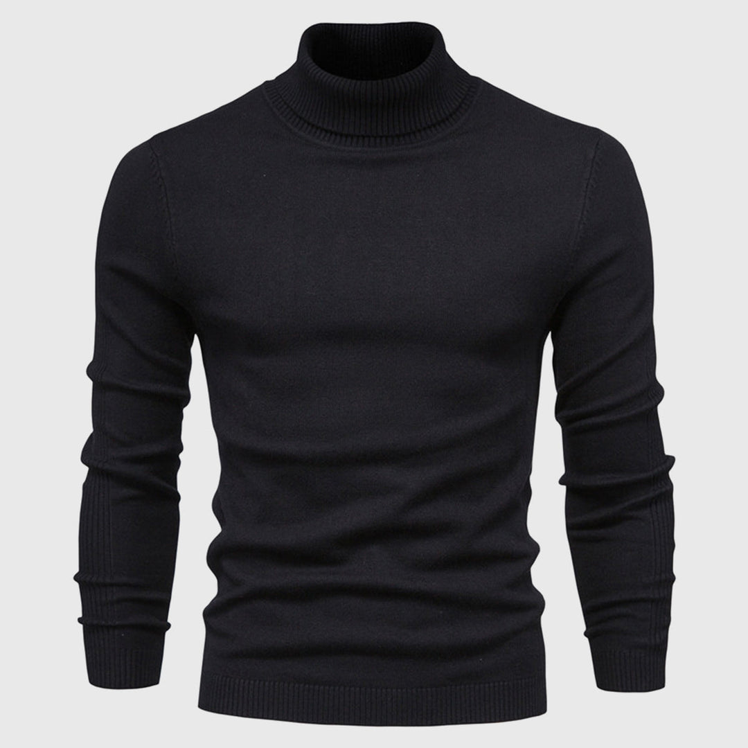 Mens Turtleneck Jumper Soft Knit Washable Layering