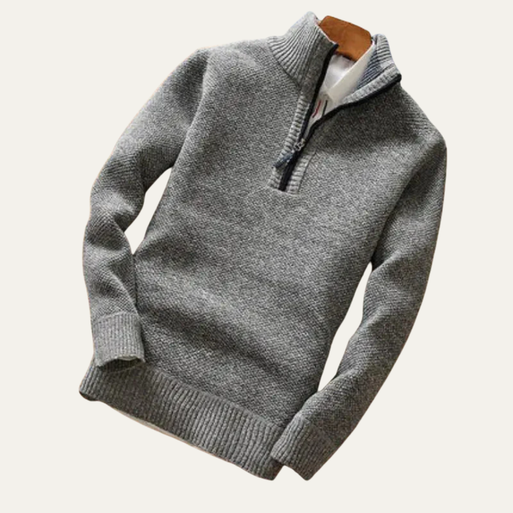 Mens Mock Neck Sweater Quarter Zip Knit