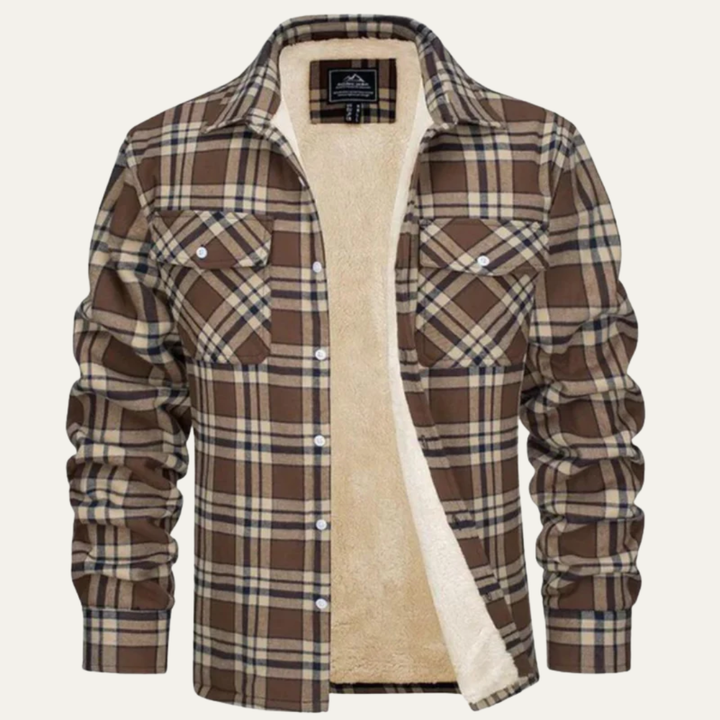 Mens Shirt Jacket Fleece Lined Warm Regular Fit