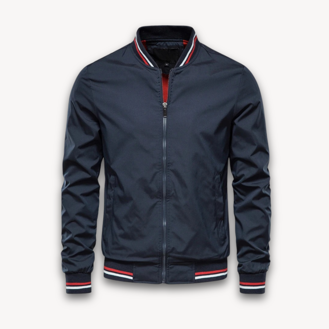 Mens Bomber Jacket Lightweight Polyester Zip-Up Windbreaker