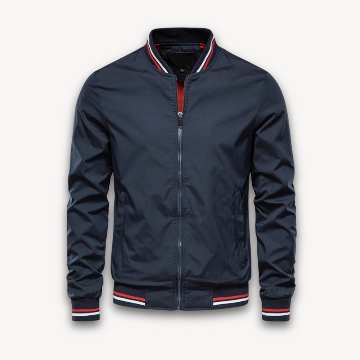 Mens Bomber Jacket Lightweight Polyester Zip-Up Windbreaker