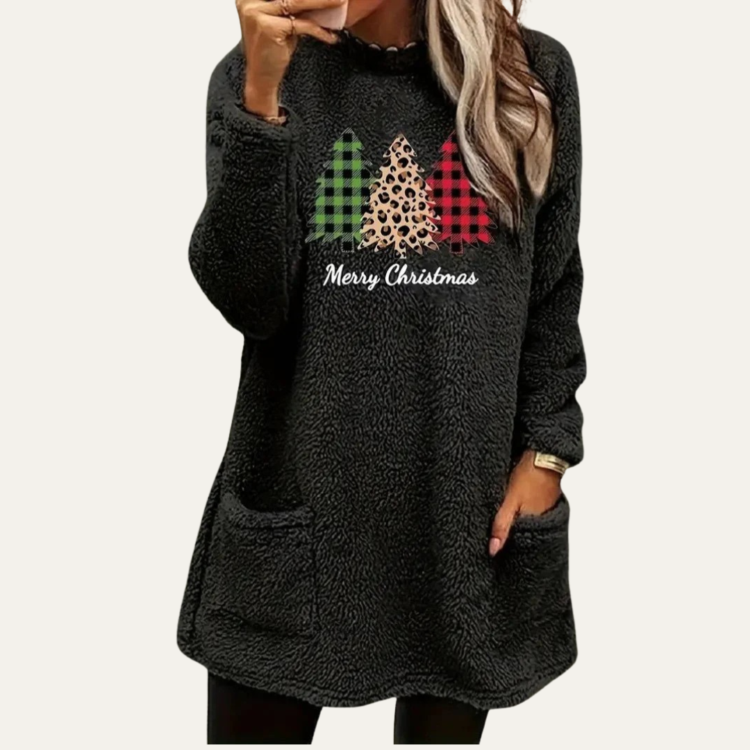 Womens Sherpa Lounge Top Fuzzy Soft Relaxed Fit