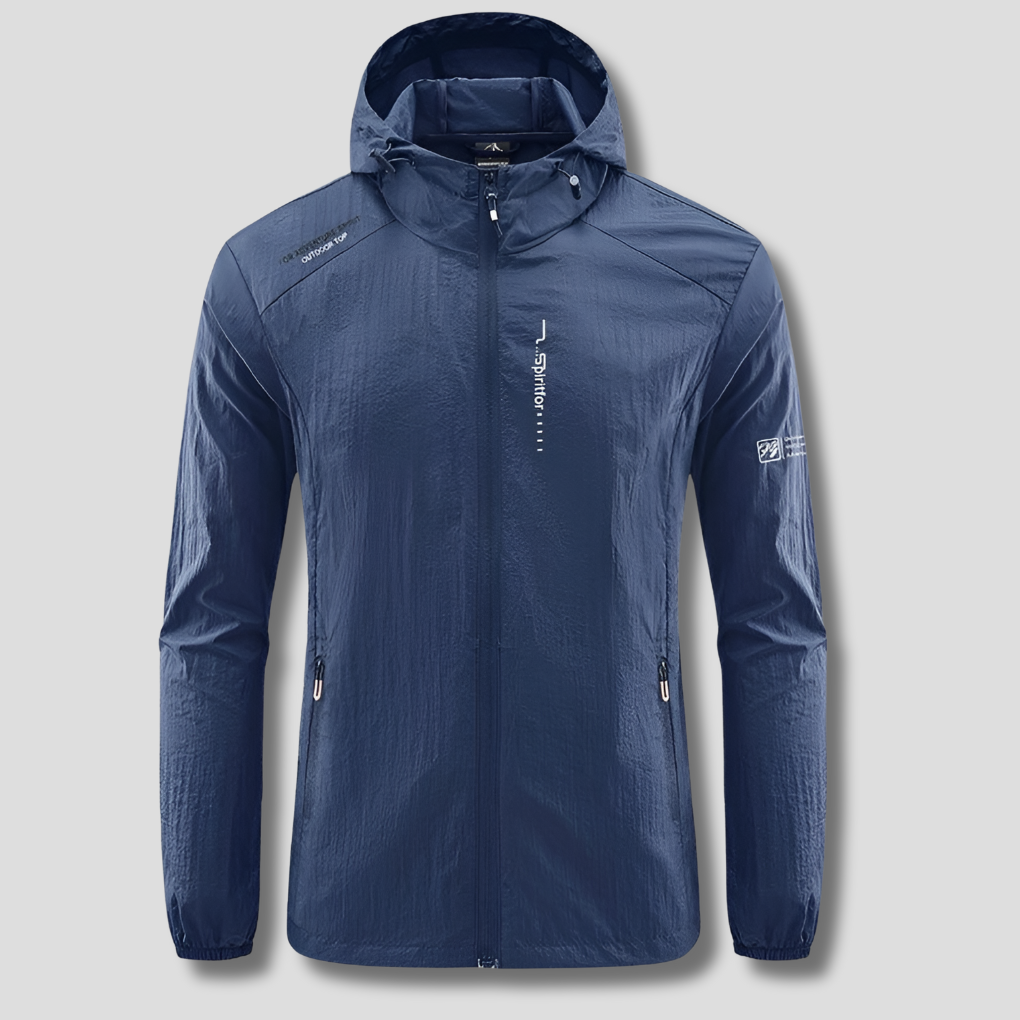 Mens Lightweight Hooded Jacket Windproof Sun Protection