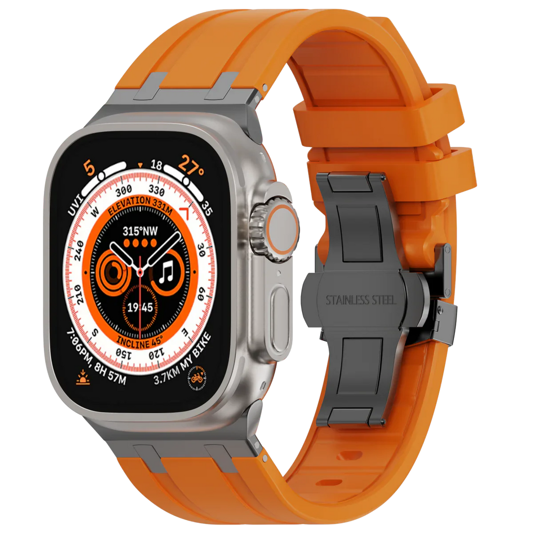 Unisex Silicone Apple Watch Band with Metal Clasp