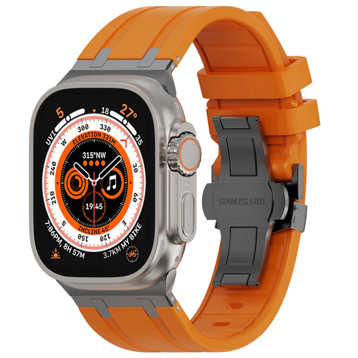 Unisex Silicone Apple Watch Band with Metal Clasp