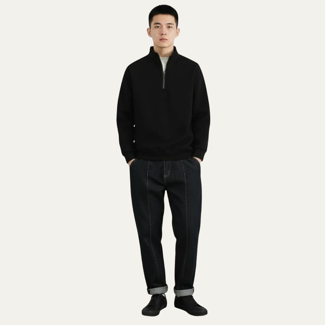 Mens Quarter Zip Sweater Soft Fleece Fit
