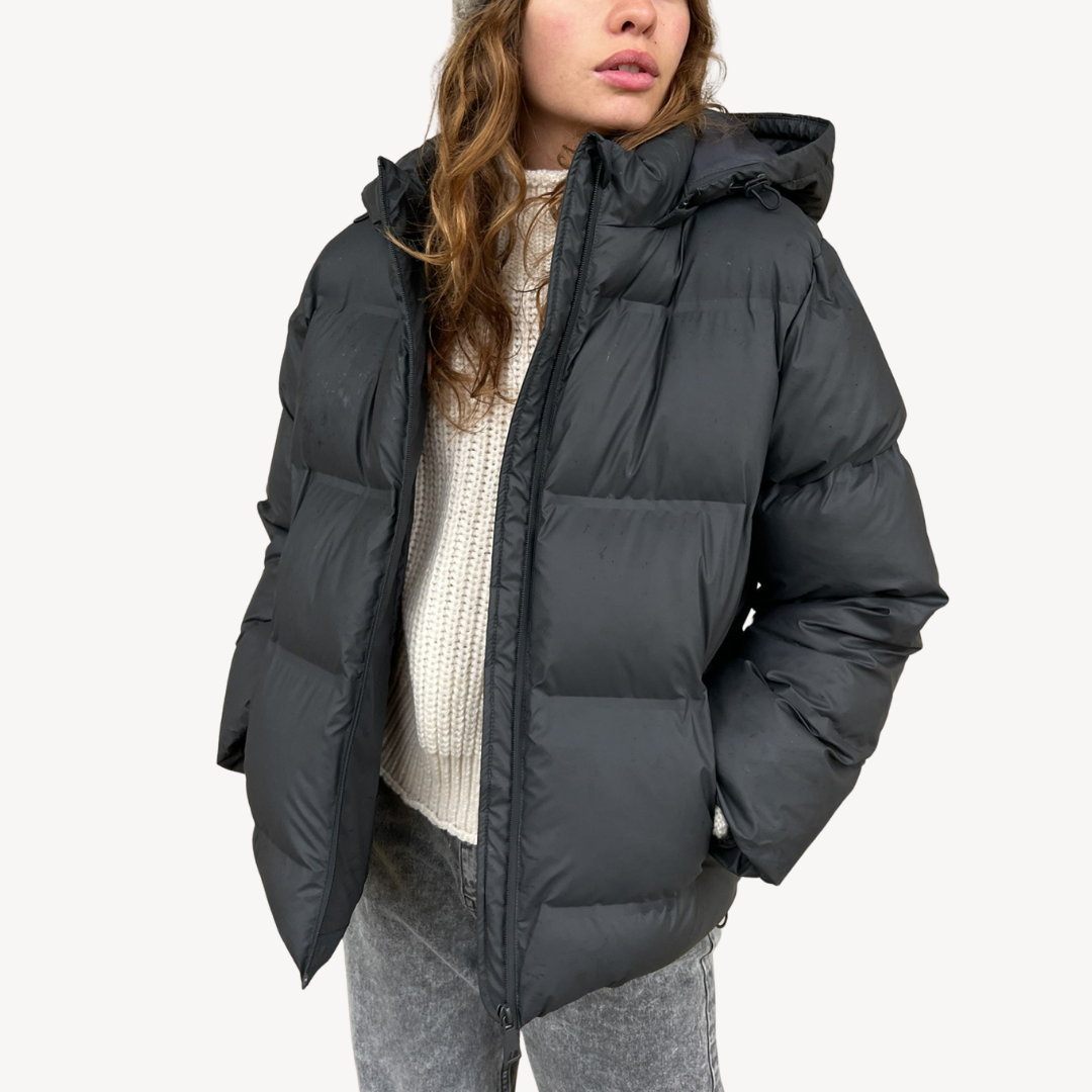 Womens Hooded Puffer Jacket Polyester Winter Coat