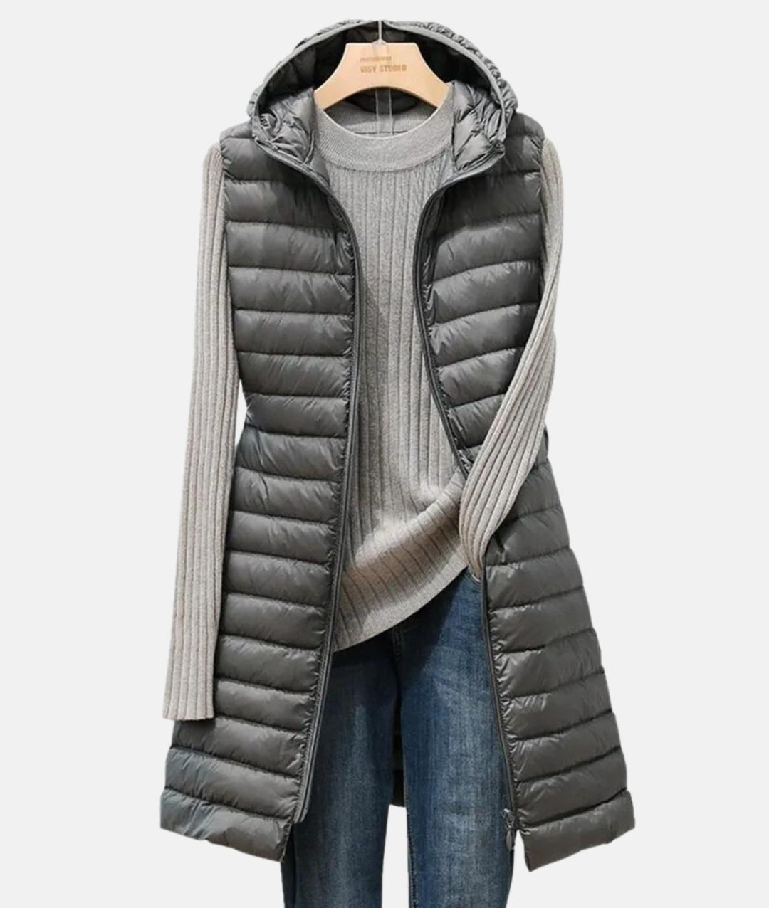 Womens Sleeveless Winter Coat Classic Fit