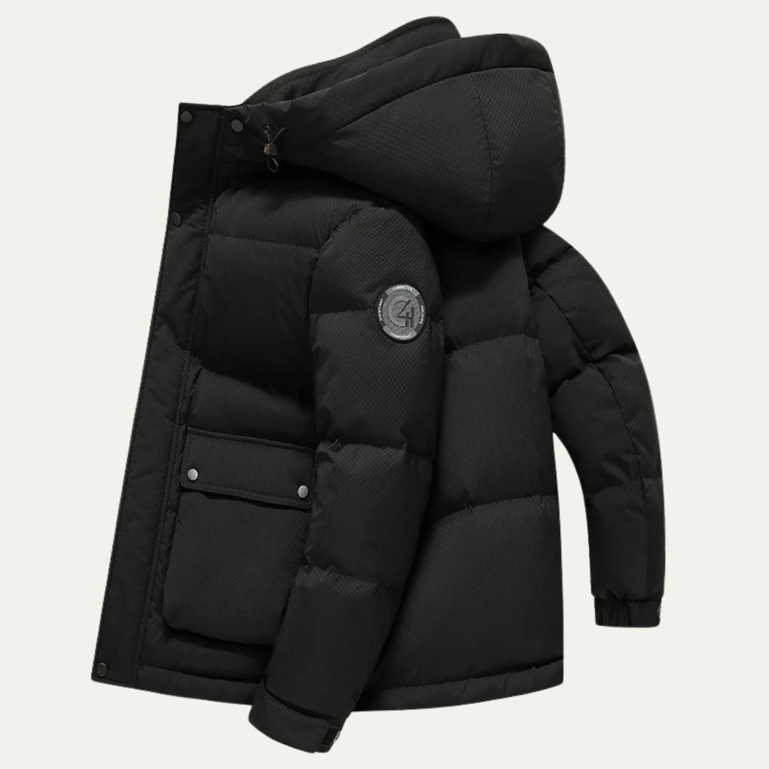 Mens Down Puffer Jacket Waterproof Hooded Insulated