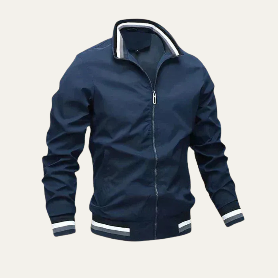 Mens Track Jacket Lightweight Striped Collar