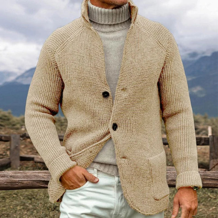 Unisex Knitted Jacket Classic Crew Neck