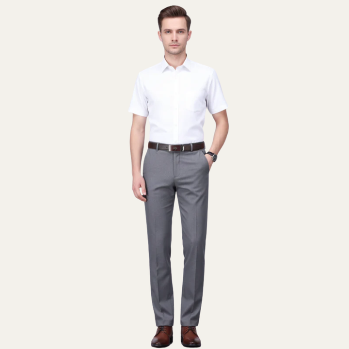 Mens Dress Trousers Tailored Straight Fit
