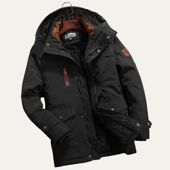 Mens Insulated Mid-Length Winter Parka Coat