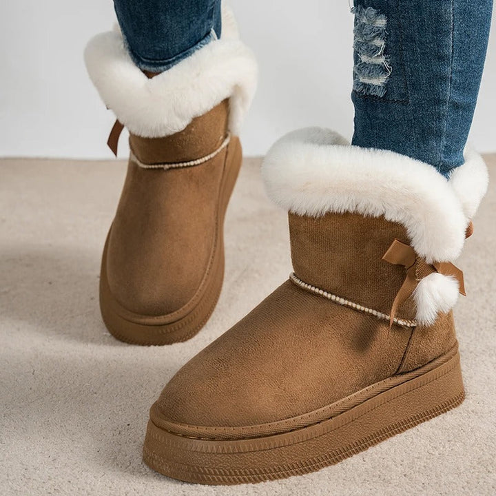 Womens Platform Boots Suede Material