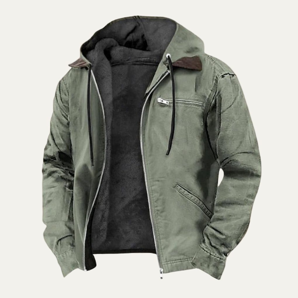 Mens Hooded Zip Jacket Modern Fit