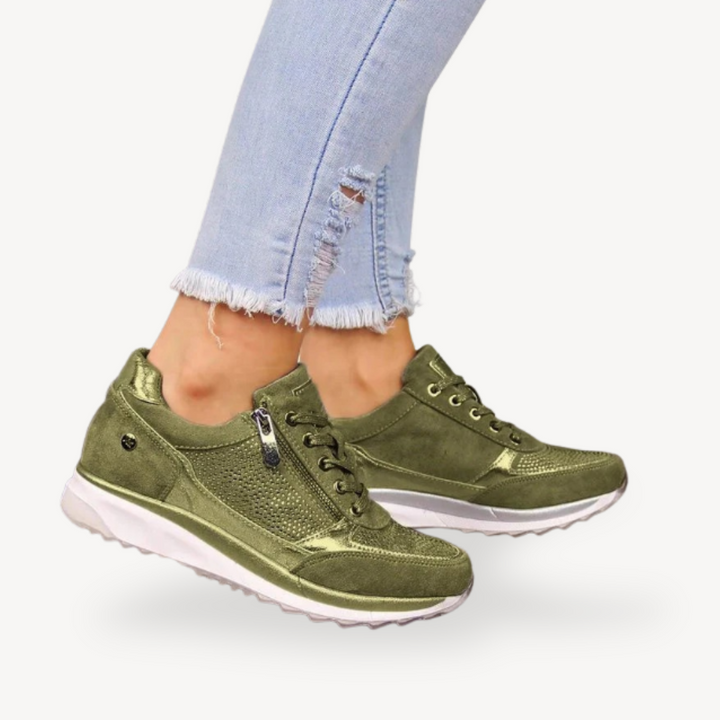Womens Orthopedic Wedge Sneakers Suede Comfortable Fit