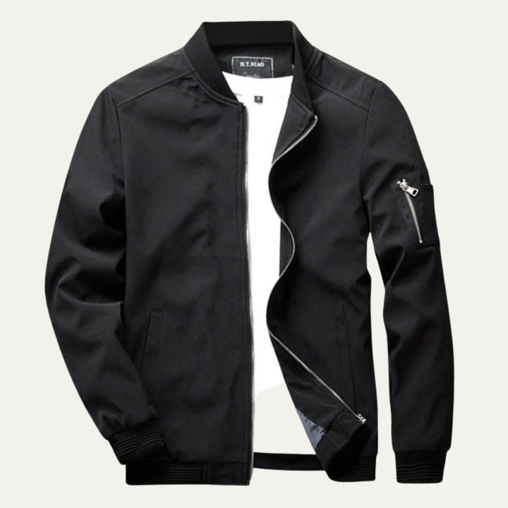 Mens Bomber Jacket Zip Front Practical Pocket