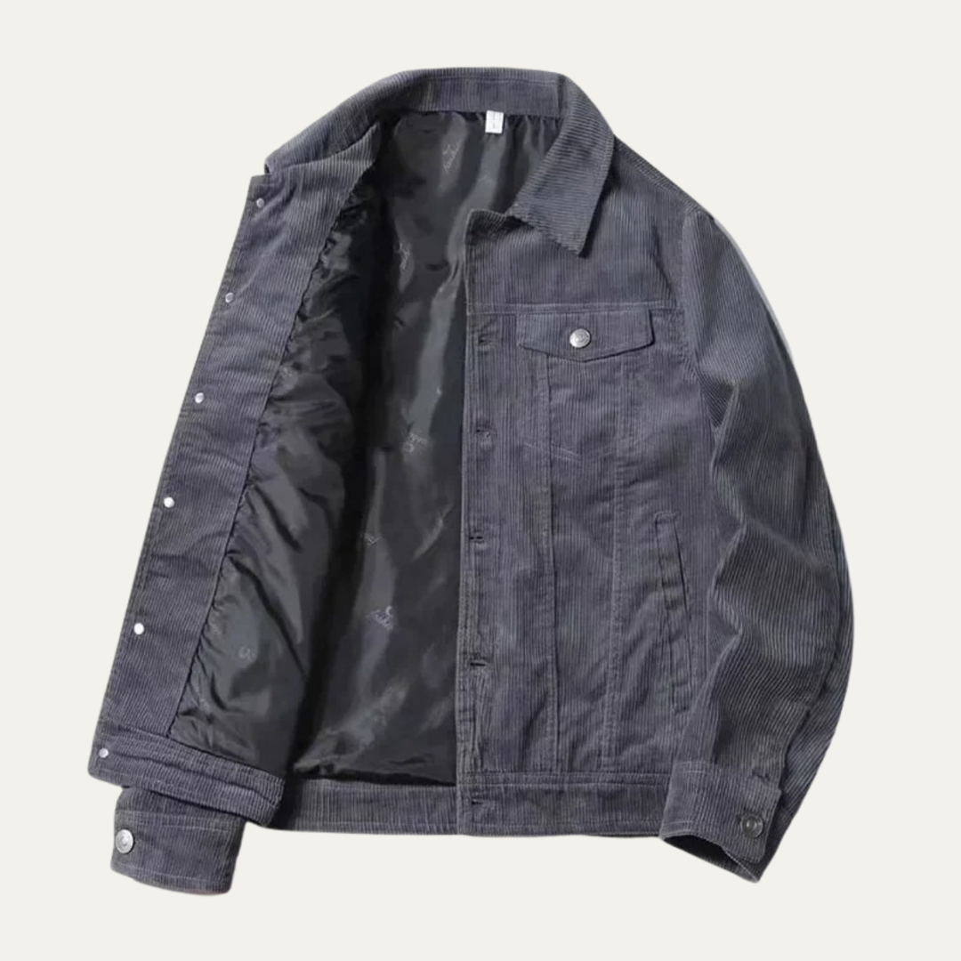 Mens Corduroy Trucker Jacket Classic Fit Chest Pockets