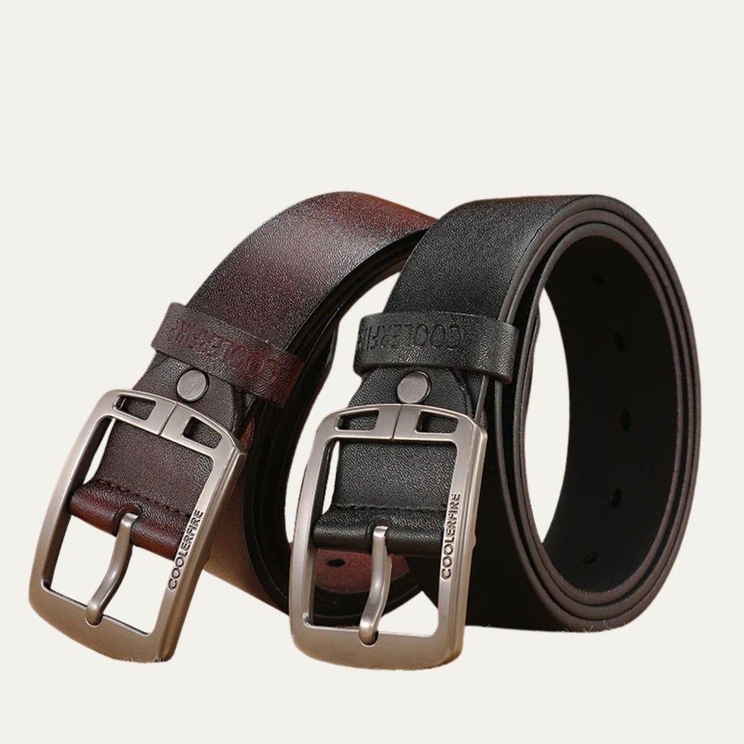 Unisex Leather Belt Genuine Cowhide Modern Vintage Style