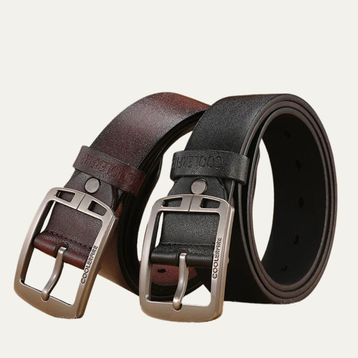 Unisex Leather Belt Genuine Cowhide Modern Vintage Style