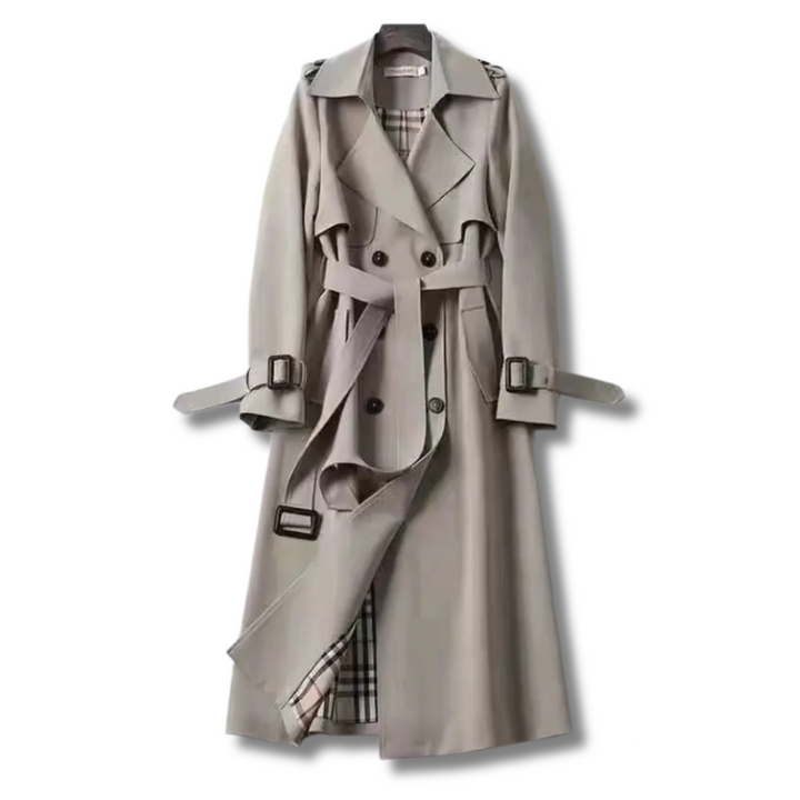 Womens Trench Coat Wool-Blend Fabric Classic Fit