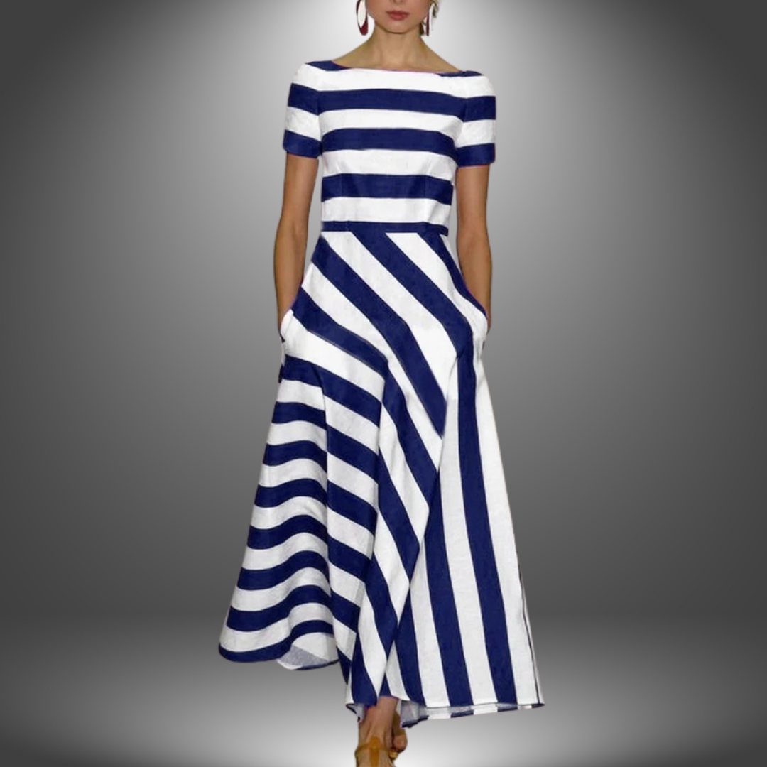 Womens Floor-Length A-Line Dress Elegant Fit