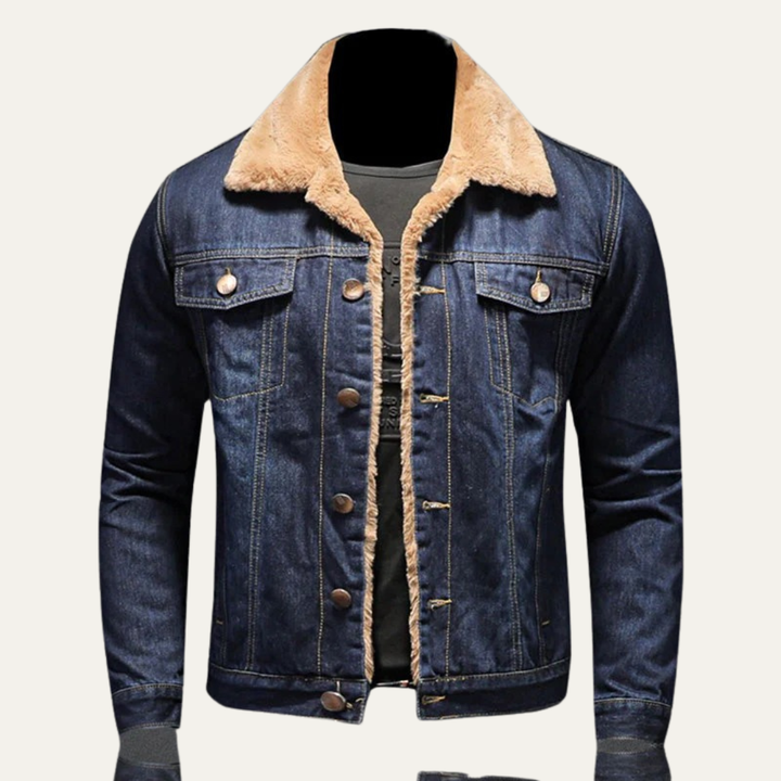 Mens Corduroy Bomber Jacket with Faux Fur Collar Relaxed Fit