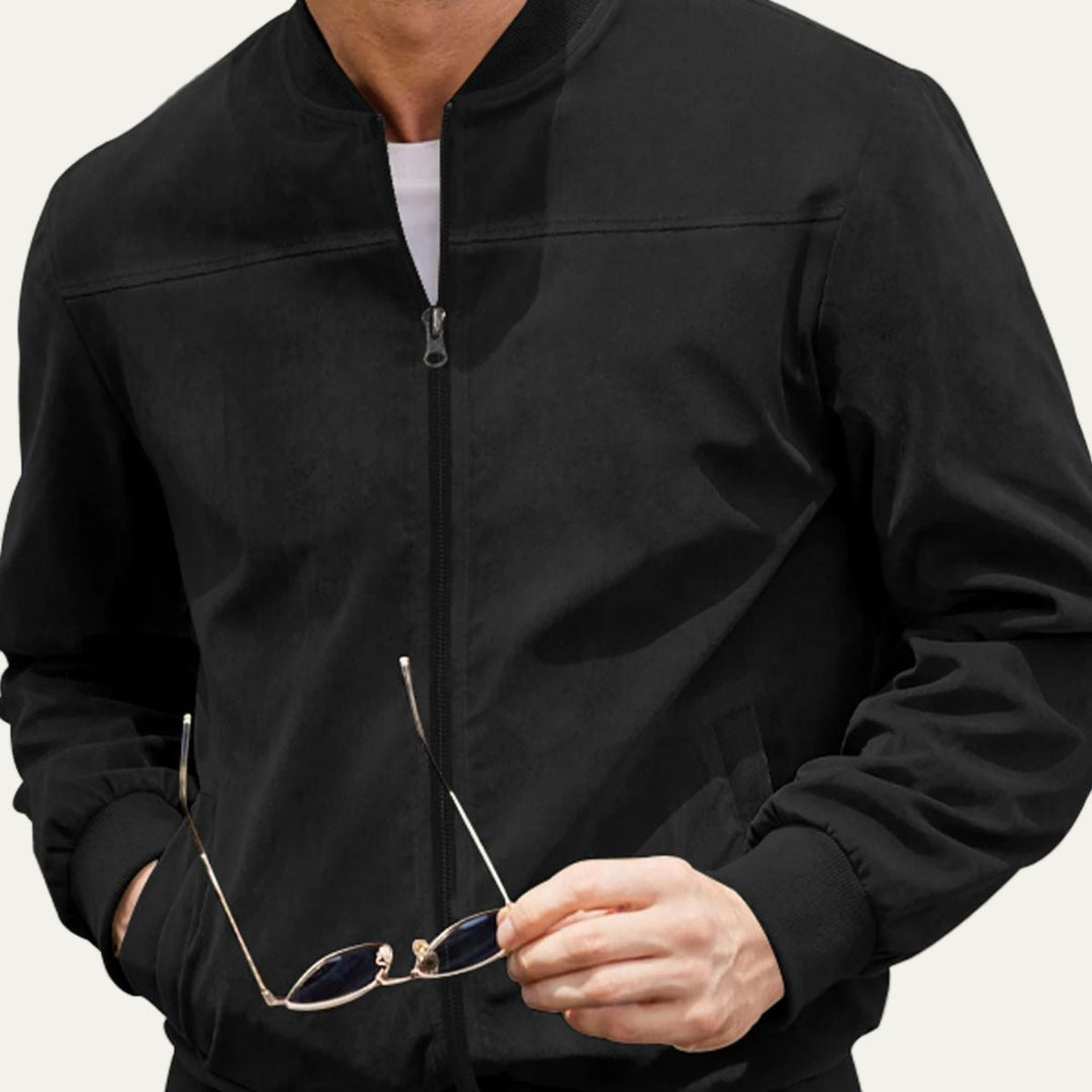 Mens Bomber Jacket Suede Look Casual Fit