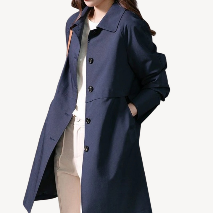 Womens Button-Front Coat Classic Fit