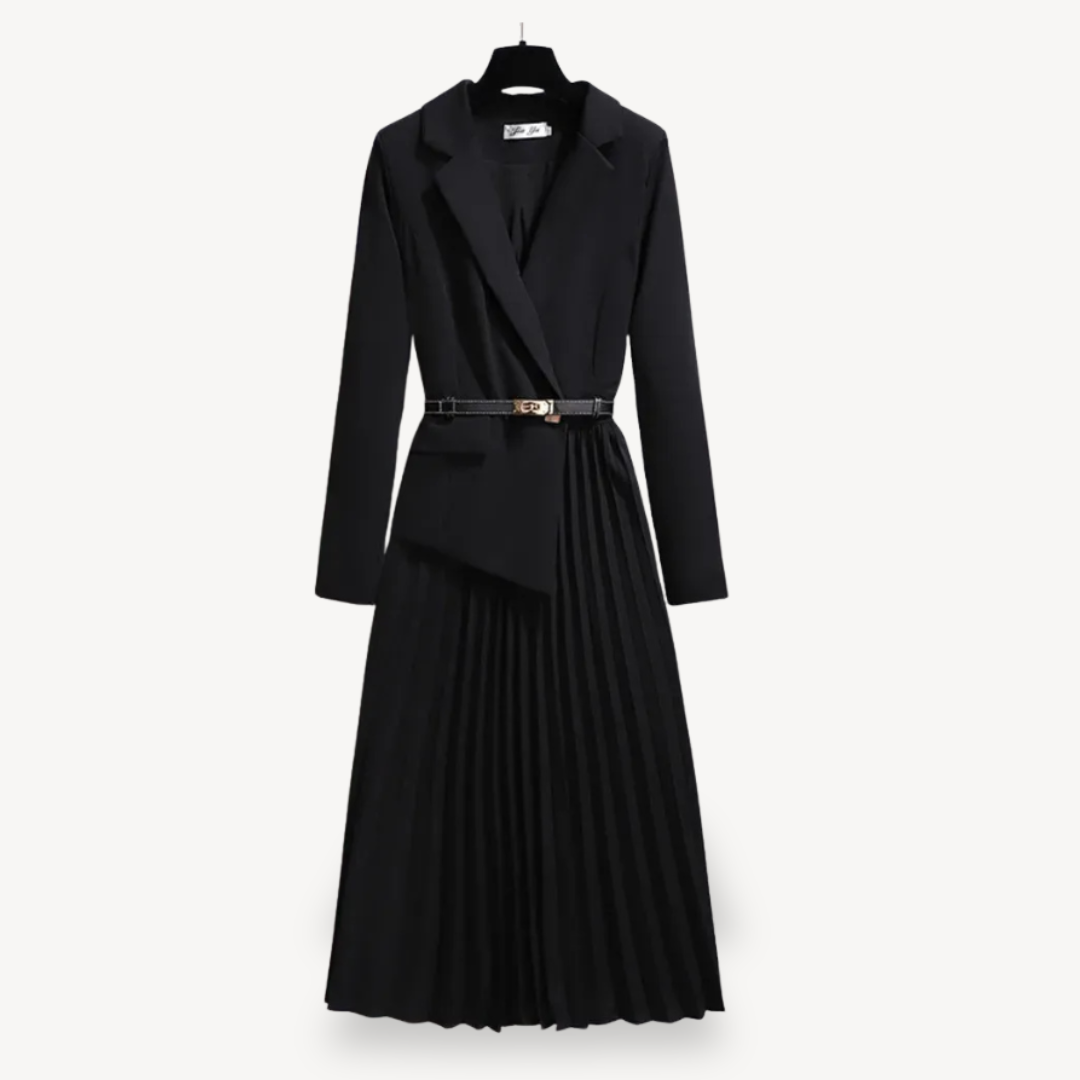Womens Blazer Dress Pleated Fit