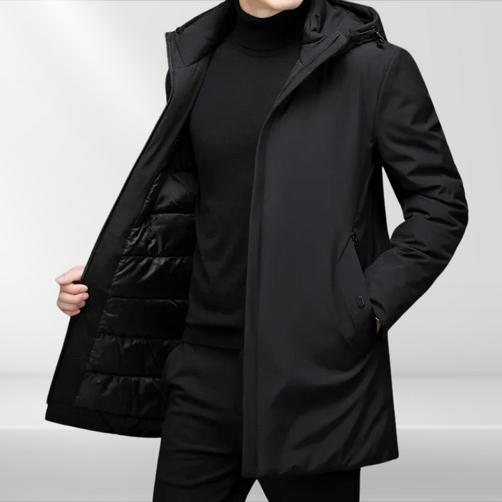 Mens Hoodie Jacket with Duck Down Filling Classic Fit