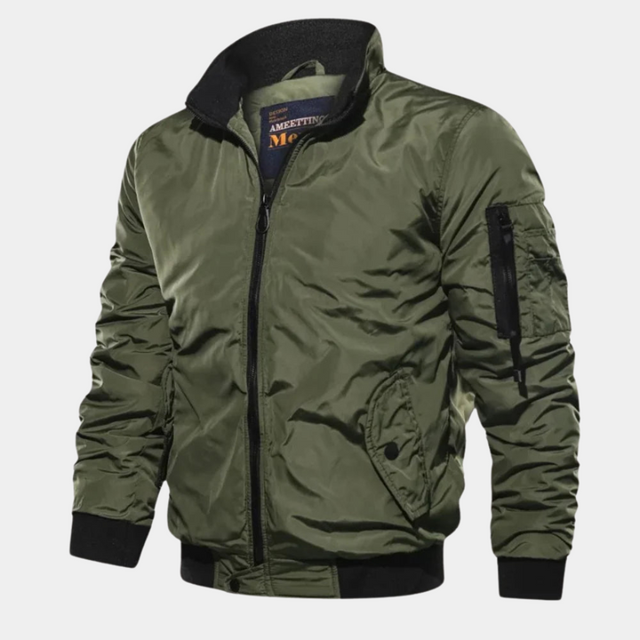 Mens Bomber Jacket Wind-Resistant Lightweight