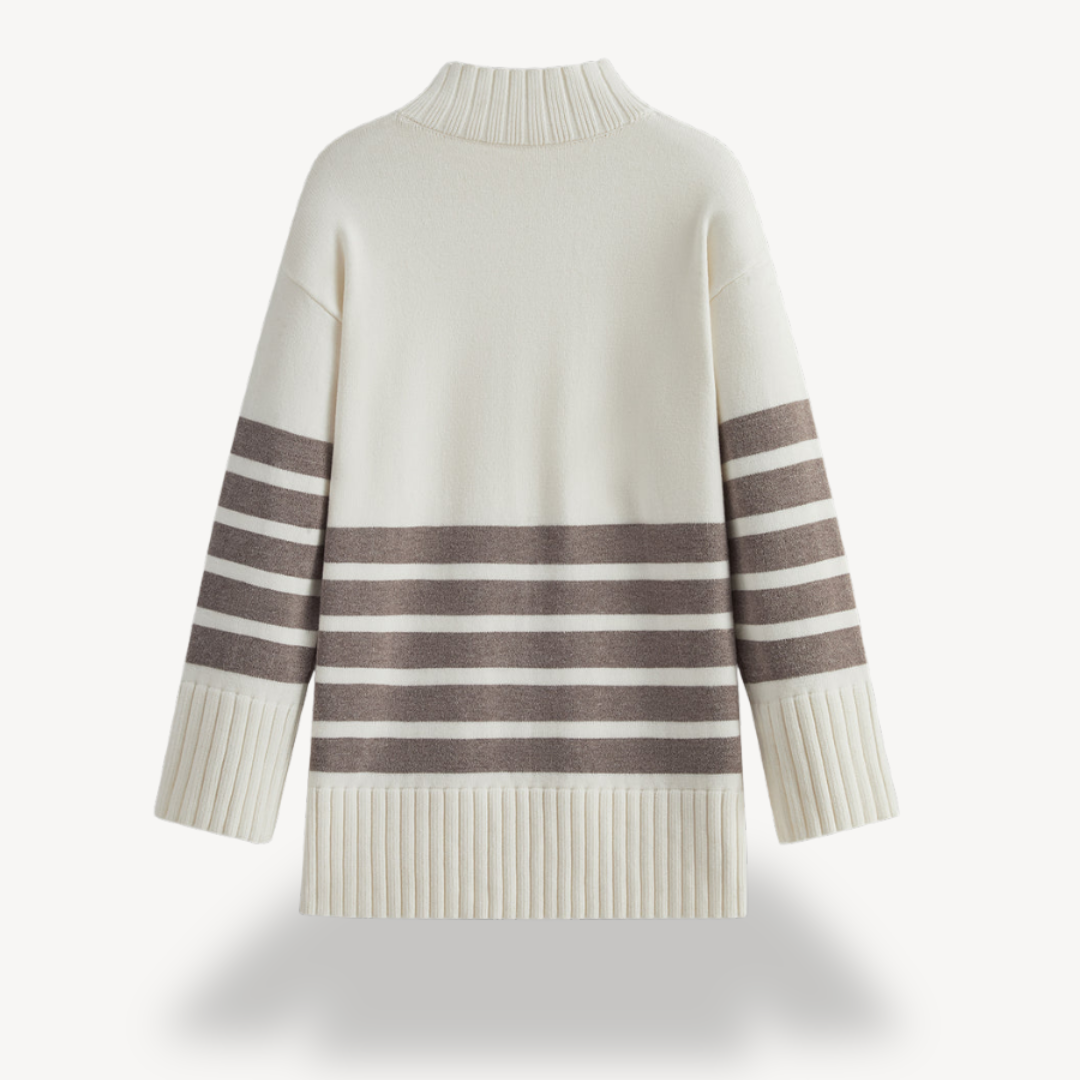 Womens Knit Sweater Striped Pattern Regular Fit