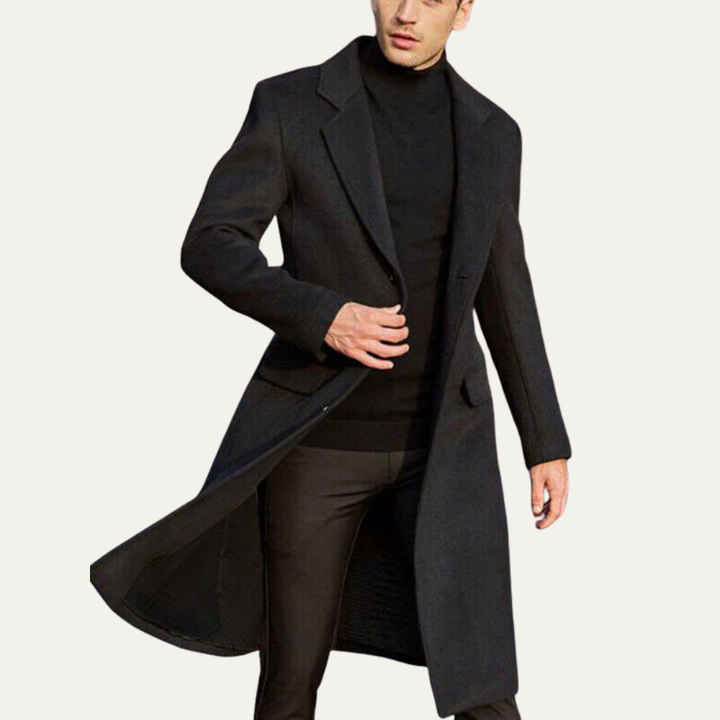Mens Formal Overcoat Wool Tailored Single Breasted - BritishMode