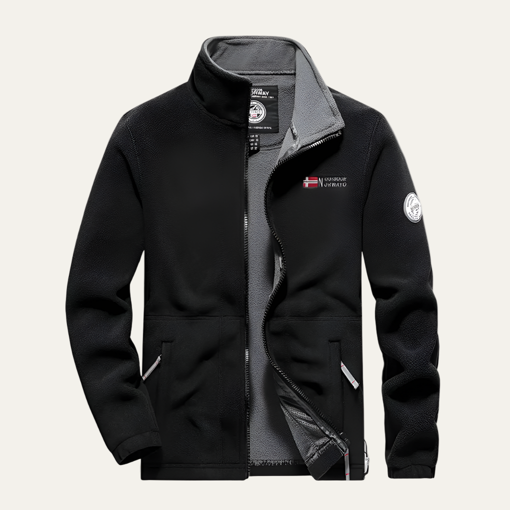 Mens Fleece Zip Jacket Structured Outdoor