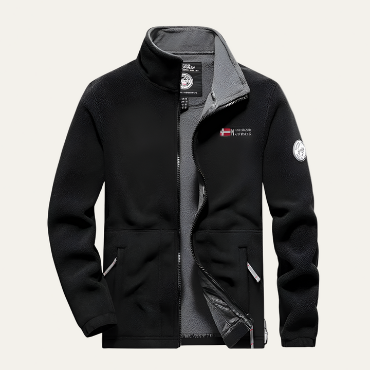 Mens Fleece Zip Jacket Structured Outdoor