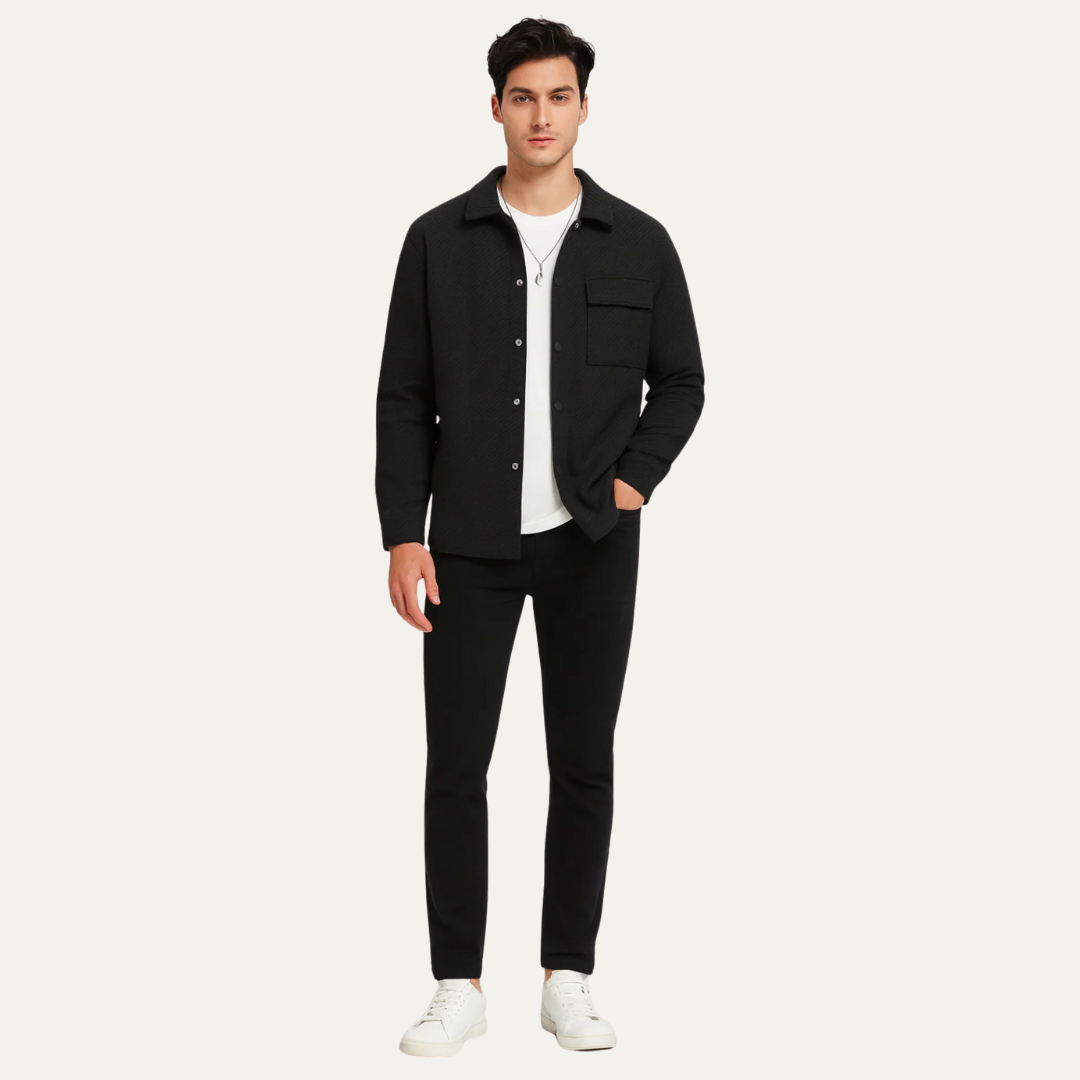 Mens Quilted Shacket Textured Fit