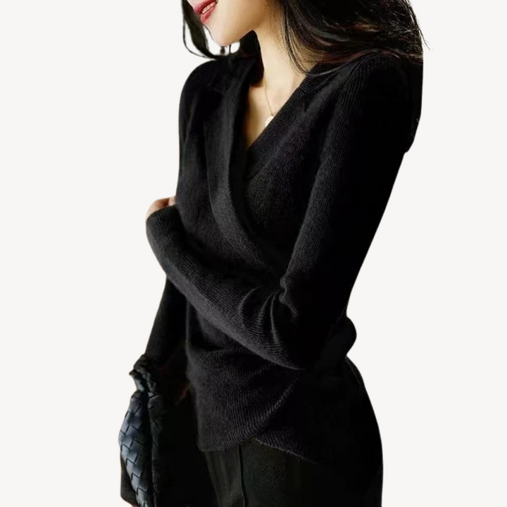 Womens Knit Wrap Sweater V-Neck Style