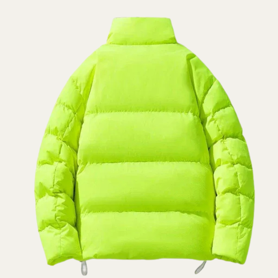 Mens Puffer Jacket Insulated Wide Baffle Stand Collar