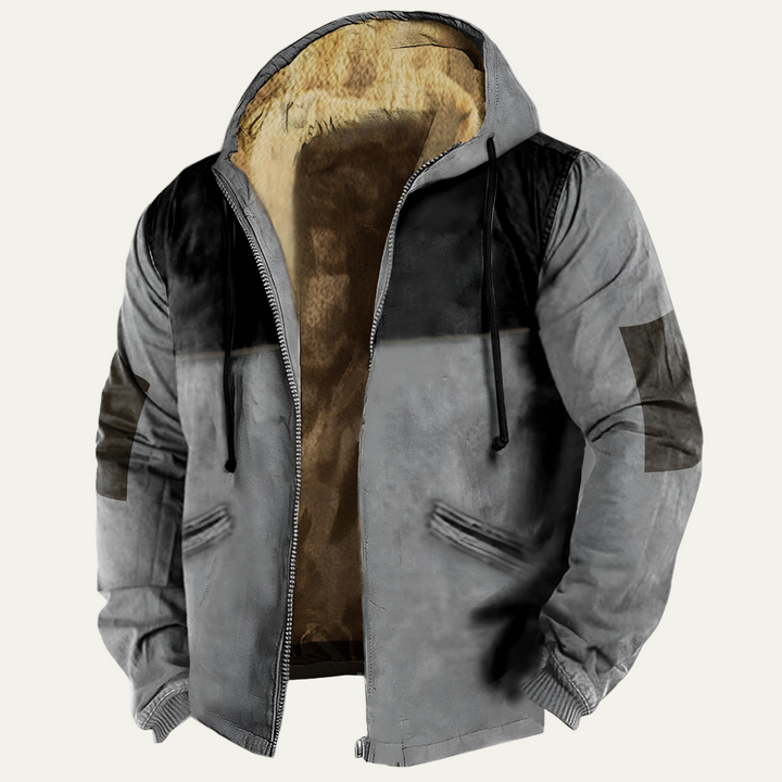 Mens Hooded Parka Jacket Sherpa Lined Rugged Fit